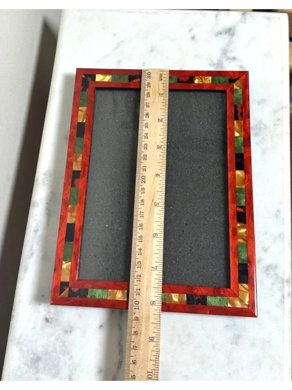 Vintage Red Mosaic Picture Frame 5x7 | Art Deco Style Photo Frame | Decorative